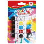 Farby tempera KEYROAD, 5x10ml, zawieszka, 5 kolorów