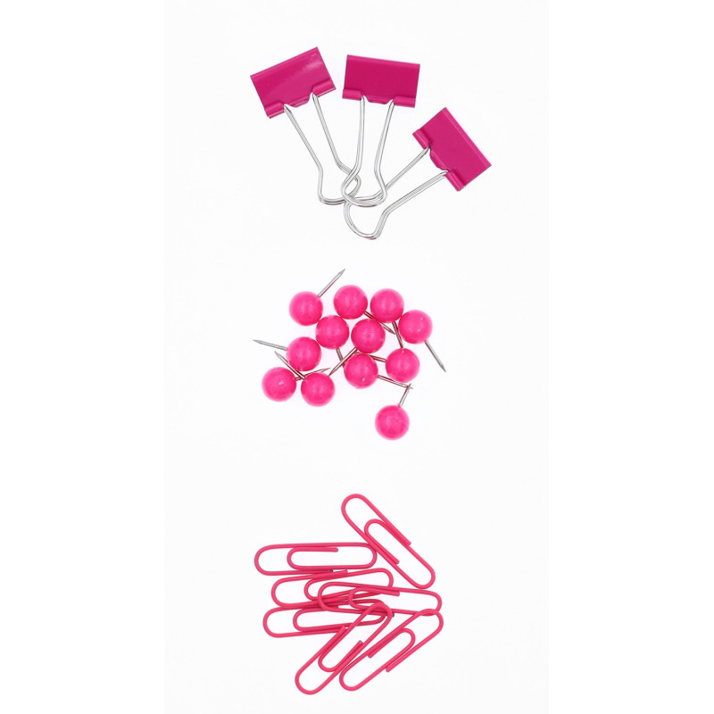 Zestaw biurowy (pinezki, klipy i spinacze), mix 66szt.