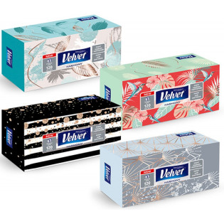 Chusteczki kosmetyczne celulozowe VELVET Harmony, 3-warstwowe, 120 listków, biały