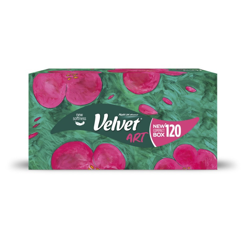 Chusteczki kosmetyczne celulozowe VELVET Harmony, 3-warstwowe, 120 listków, biały