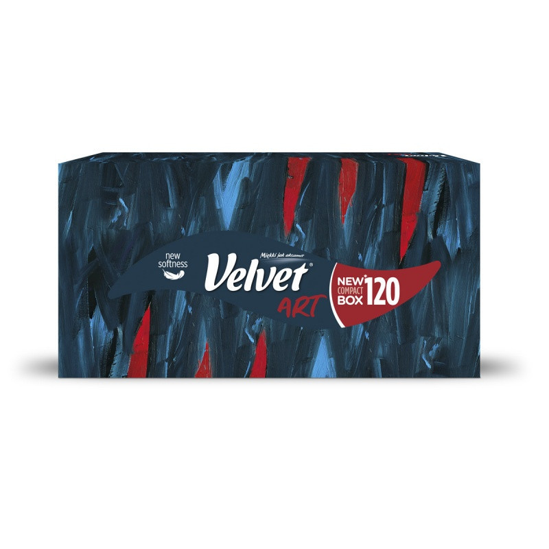 Chusteczki kosmetyczne celulozowe VELVET Harmony, 3-warstwowe, 120 listków, biały