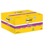 Karteczki samoprzylepne POST-IT® Super Sticky (622-P24SSCOL), 47,6x47,6mm, 90 kart./bloczek, 18 + 6 bloczków GRATIS, mix kolorów