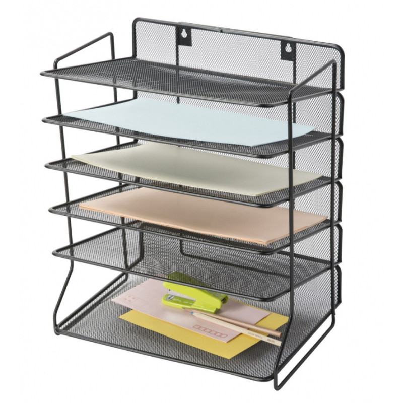 Sorter na dokumenty Q-CONNECT Office Set, metalowy, 6 półek, czarny