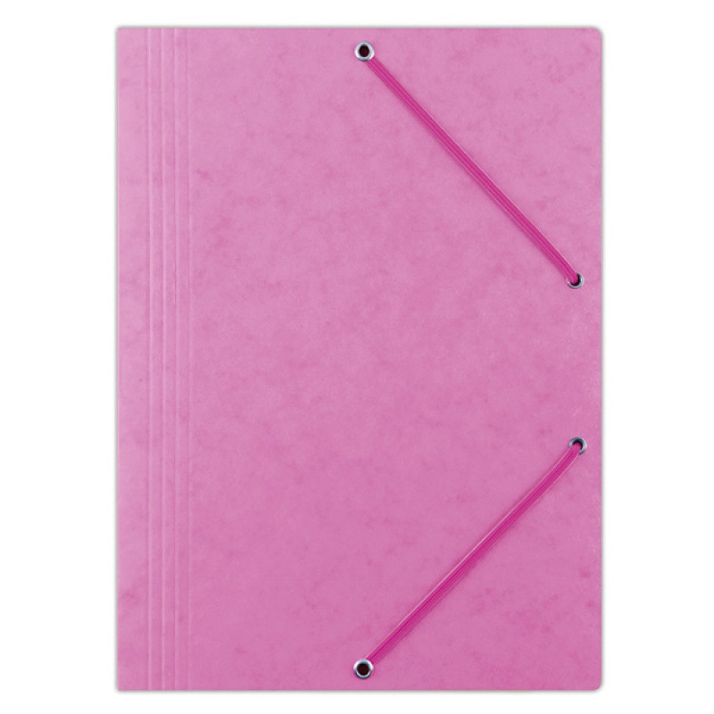 Teczka z gumką DONAU, preszpan, A4, 390gsm, 3-skrz., różowa