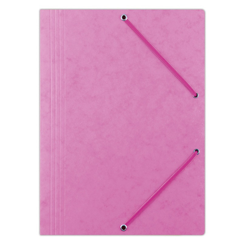 Teczka z gumką OFFICE PRODUCTS, preszpan, A4, 390gsm, 3-skrz., różowa
