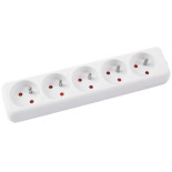 Przedłużacz OFFICE PRODUCTS, 5 gniazd, 1,5m, z uziemieniem, biały