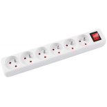 Przedłużacz OFFICE PRODUCTS, 6 gniazd, 3m, z uziemieniem i wyłącznikiem, biały