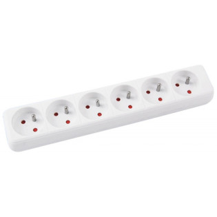 Przedłużacz OFFICE PRODUCTS, 6 gniazd, 5m, z uziemieniem, biały