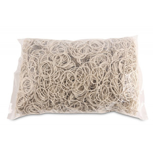 Gumki recepturki OFFICE PRODUCTS, średnica 30mm, 1,5x1,5mm, 60% kauczuku, 1000g, zgrzewka, białe