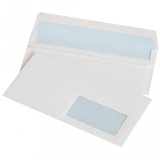 Koperty samoklejące OFFICE PRODUCTS, SK, DL, 110x220mm, 75gsm, 1000szt., z okienkiem prawym 45x90mm, białe