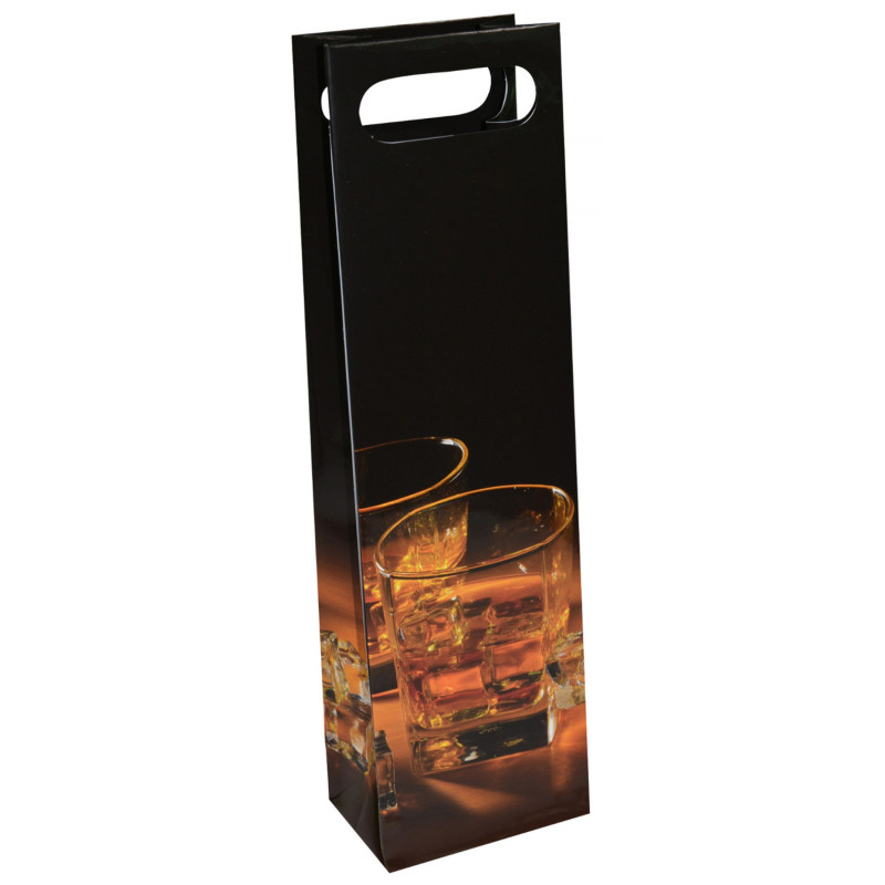 Torebka na alkohol OFFICE PRODUCTS, laminowana, 12x8x41,5cm, z rączką, mix wzorów