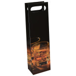 Torebka na alkohol OFFICE PRODUCTS, laminowana, 12x8x41,5cm, z rączką, mix wzorów
