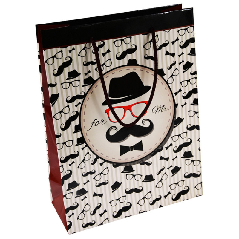 Torebka na prezenty OFFICE PRODUCTS, laminowana, 24x10x32cm, całoroczna, mix wzorów