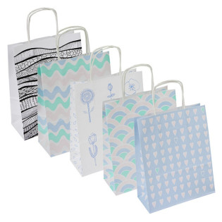 Torebka na prezenty OFFICE PRODUCTS, papierowa, 18x8x22,5cm, jednolita, pastelowa, mix wzorów