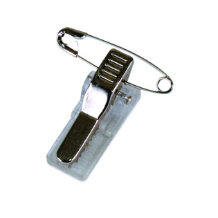 Klipsy do identyfikatorów OFFICE PRODUCTS, z agrafką, 12x30x16mm, 100szt.