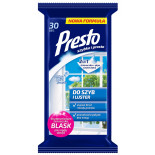 Ściereczki gospodarcze PRESTO, do szyb i luster, 30szt., białe