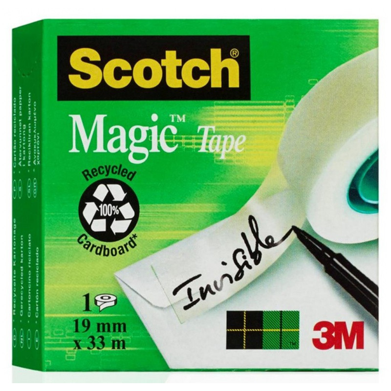 Taśma biurowa SCOTCH® Magic™(C18-4M), matowa, 19mm, 33m, 4szt., podajnik C-18 GRATIS