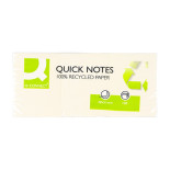 Bloczek samoprzylepny Q-CONNECT 100% Recycled, 38x51mm, 3x100 kart., żółty