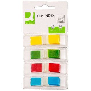 Zakładki indeksujące Q-CONNECT, PP, 12x45mm, 4x35 kart., blister, mix kolorów