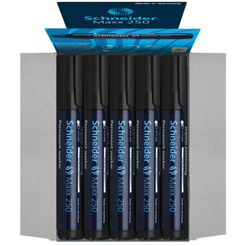 Marker permanentny SCHNEIDER Maxx 250, ścięty, 2-7mm, czarny