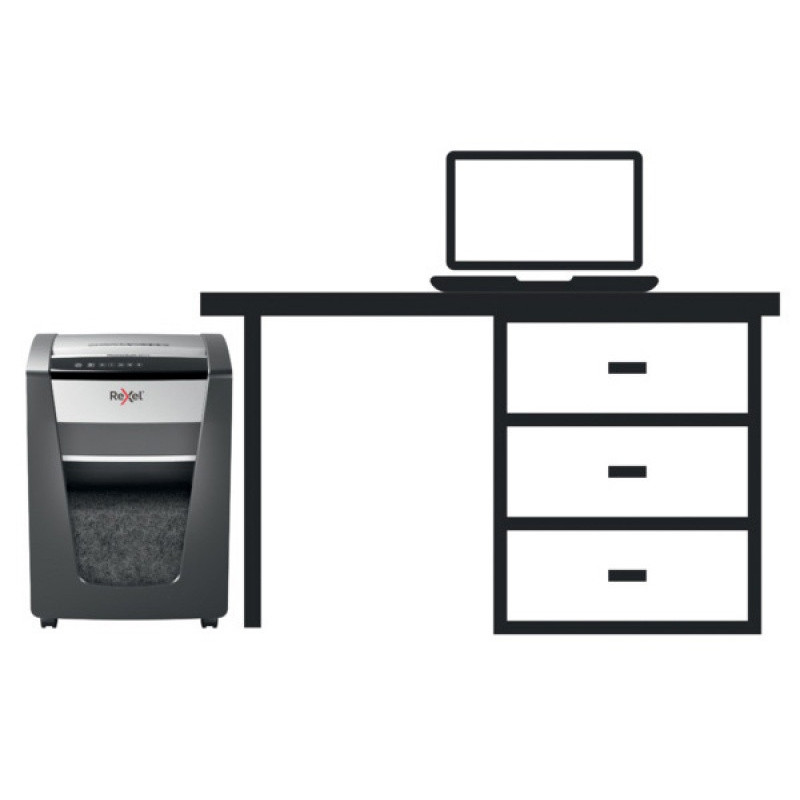 Niszczarka Rexel Momentum M515, mikro ścinki, P-5, 15 kart., 30l, czarna