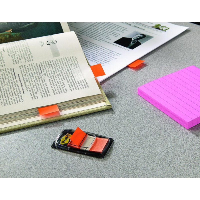 Zakładki indeksujące POST-IT® (680-O2EU), PP, 25,4x43,2mm, 2x50 kart., pomarańczowy