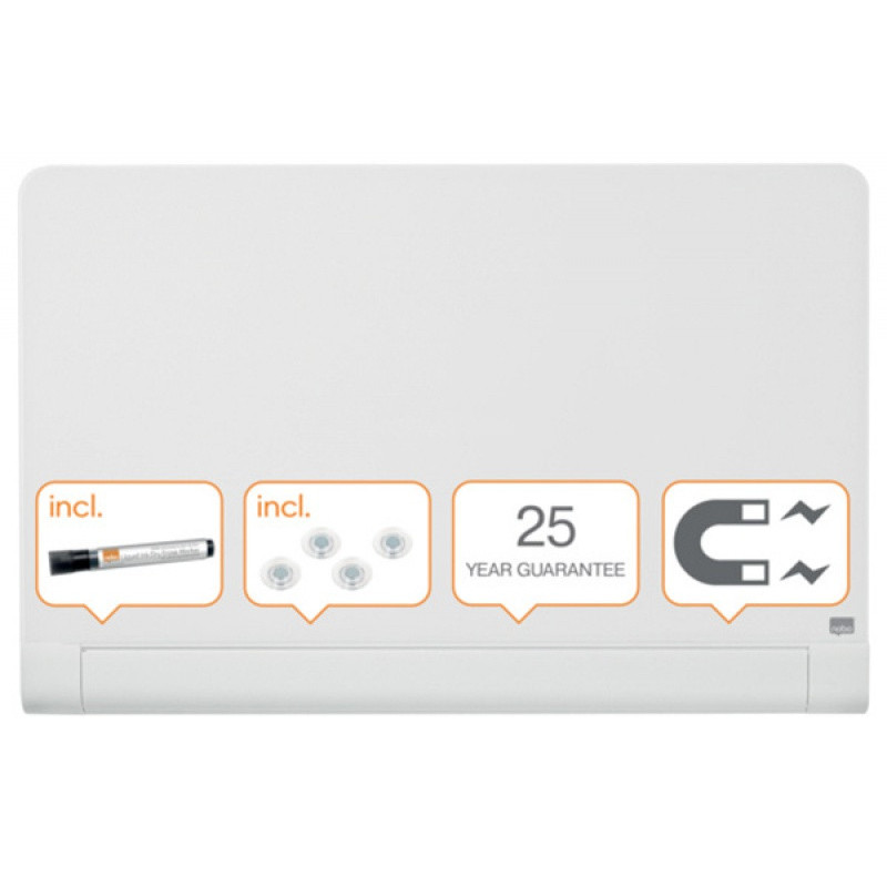 Tablica suchoś. -magn. NOBO Brillant, 100x60cm, panoramiczna 45", szklana, biała