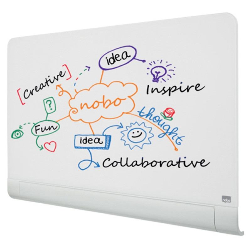 Tablica suchoś. -magn. NOBO Brillant, 100x60cm, panoramiczna 45", szklana, biała