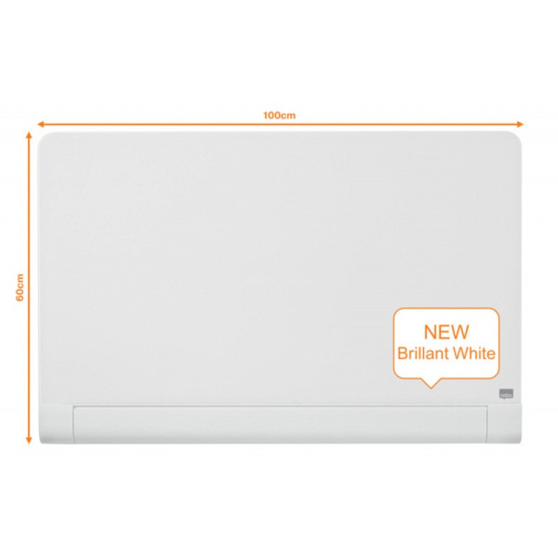 Tablica suchoś. -magn. NOBO Brillant, 100x60cm, panoramiczna 45", szklana, biała