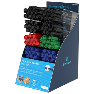 Display markerów permanentnych SCHNEIDER Maxx 130, 80 szt., mix kolorów