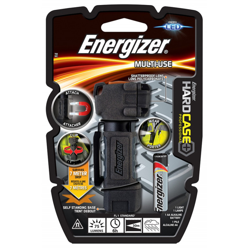 Latarka ENERGIZER Hard Case Multi-use + 1szt. baterii AA, czarna