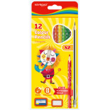 Zestaw kredek ołówkowych KEYROAD, z ołówkami, gumką i temperówką, zawieszką, mix kolorów