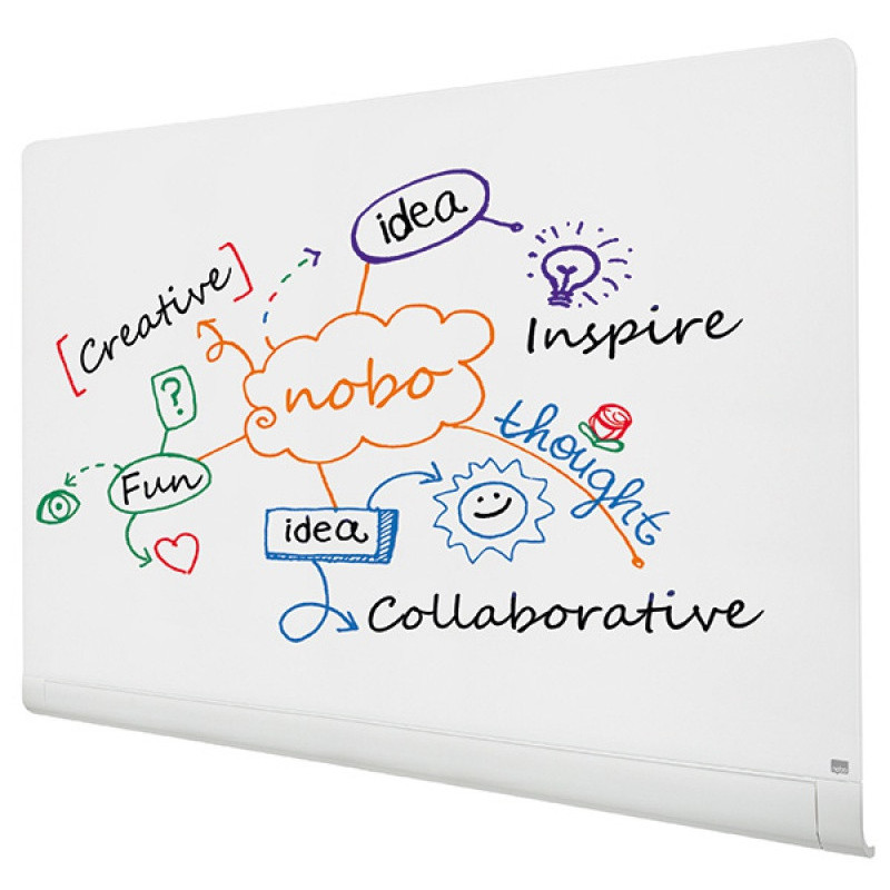 Tablica suchoś. -magn. NOBO Brillant, 188x106cm, panoramiczna 85", szklana, biała