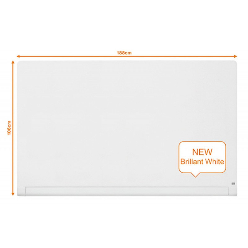 Tablica suchoś. -magn. NOBO Brillant, 188x106cm, panoramiczna 85", szklana, biała