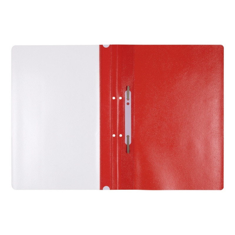 Skoroszyt OFFICE PRODUCTS, PP, A4, 2 otwory, 100/170mikr., wpinany, czerwony