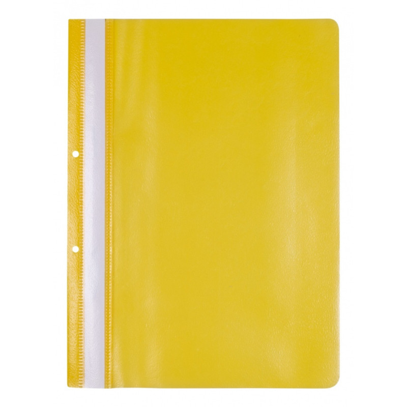 Skoroszyt OFFICE PRODUCTS, PP, A4, 2 otwory, 100/170mikr., wpinany, żółty