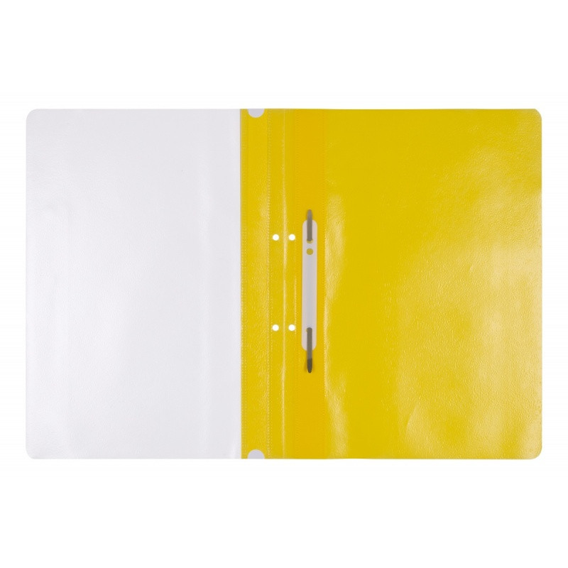 Skoroszyt OFFICE PRODUCTS, PP, A4, 2 otwory, 100/170mikr., wpinany, żółty