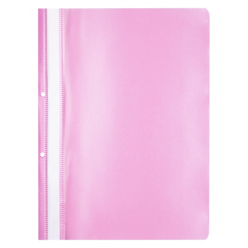 Skoroszyt OFFICE PRODUCTS, PP, A4, 2 otwory, 100/170mikr., wpinany, różowy