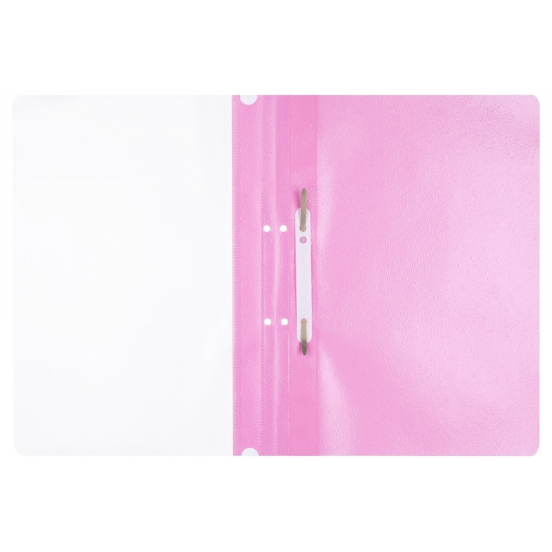 Skoroszyt OFFICE PRODUCTS, PP, A4, 2 otwory, 100/170mikr., wpinany, różowy