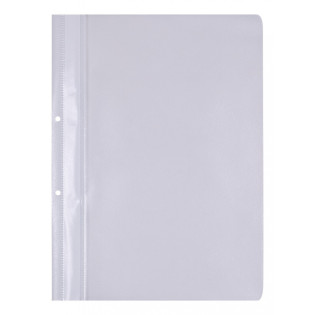 Skoroszyt OFFICE PRODUCTS, PP, A4, 2 otwory, 100/170mikr., wpinany, biały