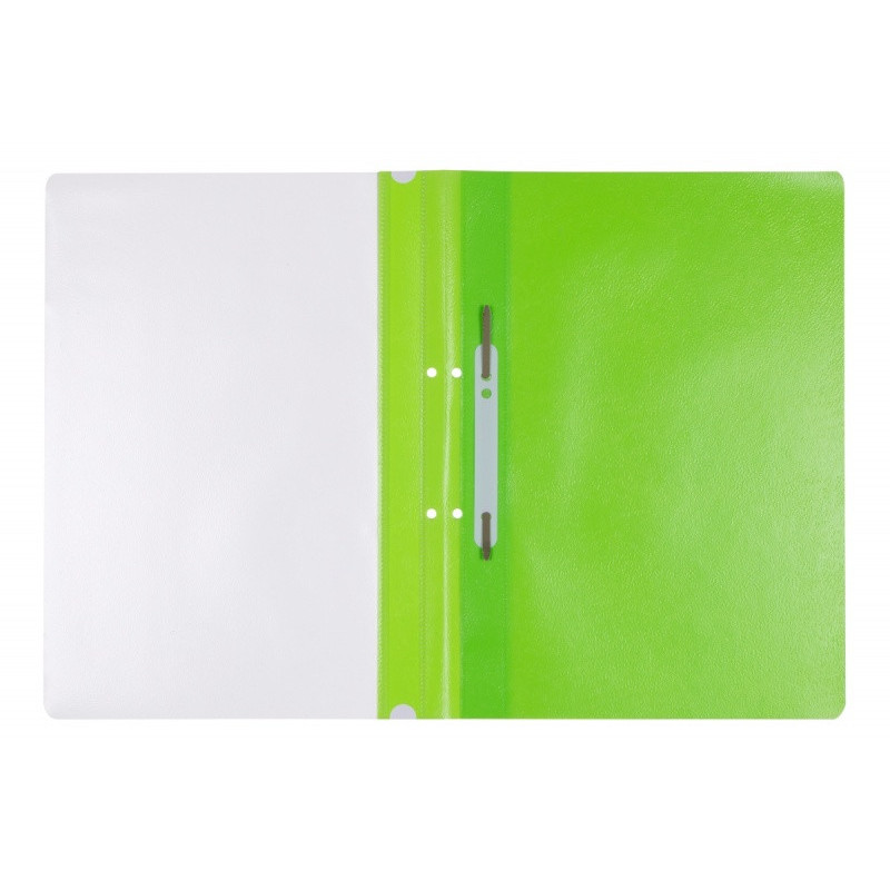 Skoroszyt OFFICE PRODUCTS, PP, A4, 2 otwory, 100/170mikr., wpinany, jasnozielony