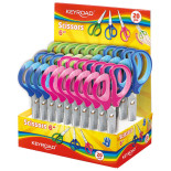 Nożyczki szkolne KEYROAD, 15cm, miękkie, pakowane na displayu, mix kolorów