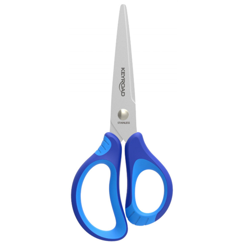 Nożyczki szkolne KEYROAD, 15cm, miękkie, pakowane na displayu, mix kolorów