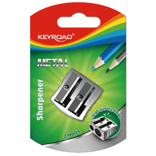 Temperówka KEYROAD Metal, aluminiowa, podwójna, srebrna