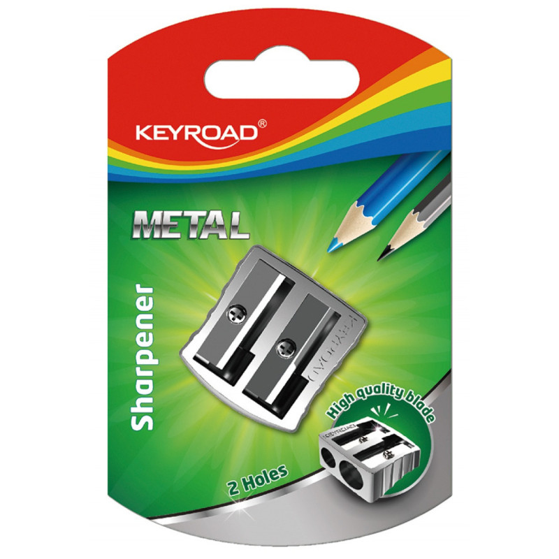 Temperówka KEYROAD Metal, aluminiowa, podwójna, srebrna