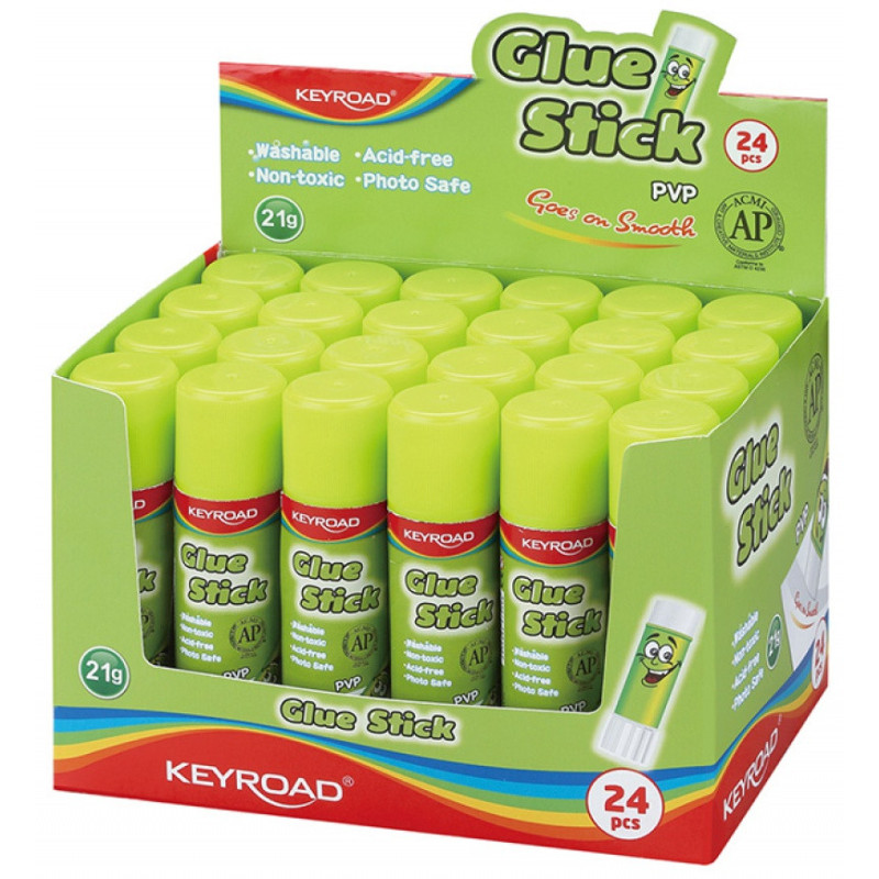 Klej w sztyfcie KEYROAD, PVP, 21g, pakowane na displayu
