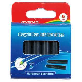 Naboje do piór KEYROAD, 6 szt., zawieszka, niebieski