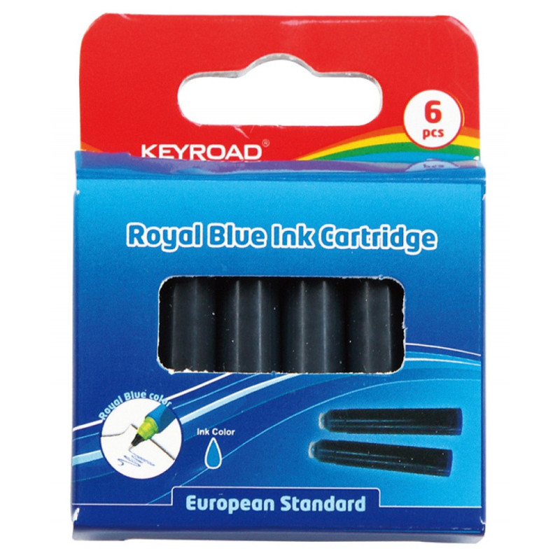 Naboje do piór KEYROAD, 6 szt., zawieszka, niebieski