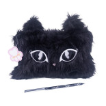 Piórnik saszetka KEYROAD Memoris Fluffy, kot, włochata, czarna