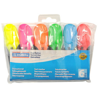 Zakreślacz fluorescencyjny DONAU D-Fresh, 2-5mm(linia), 6szt., mix kolorów